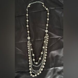 Lia Sophia Silver Beaded Necklace